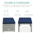 thumbnail image 3 of Best Choice Products Set of 2 Multipurpose Patio Wicker Ottomans w/ Removable Cushions - Gray/Navy, 3 of 8