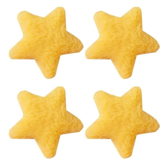 Horquillas de estrella 4 piezas Horquillas de estrella amarillas Color sólido Esponjoso Suave Antideslizante Decoración para el cabello Estilo dulce portátil Pentagrama Flequillo Clips Pinzas para pei