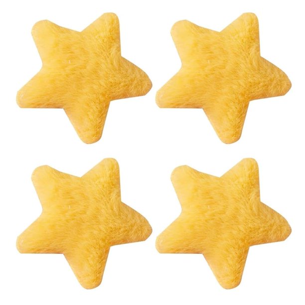 Horquillas de estrella 4 piezas Horquillas de estrella amarillas Color sólido Esponjoso Suave Antideslizante Decoración para el cabello Estilo dulce portátil Pentagrama Flequillo Clips Pinzas para pei