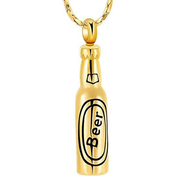 Beer Bottle Cremation Jewelry for Ashes Bar Urn Necklace Pendant Memorial Ash Jewelry Cremation Urn Necklace for Ashes for A Loss of the Loved One