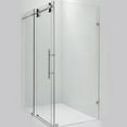 thumbnail image 2 of Vinnova Villena 60" W x 78" H Single Sliding Frameless Glass Shower Enclosure Nickel, 2 of 13
