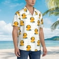 thumbnail image 3 of Honeii Cute Duck With Headphone Print Men’s Hawaiian Shirt,Classic Button-Down Short Sleeve Shirt, for Beach, Vacation, and Outdoor Activities,XX-Large, 3 of 7