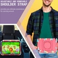 thumbnail image 6 of Kids Durable Handle Case for iPad mini 6th Gen 8.3" 2021, Silicone PC Heavy Duty Protection [360 Rotating Ring Stand/Adjustable Shoulder Strap] Tablet Case Cover for iPad mini 6th,Colorful Red, 6 of 8
