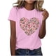 thumbnail image 1 of Primavera Top Mujeres de Moda de Cuello Redondo con Patrones de Corazón de Manga Corta Camiseta Top para Uso Diario Y de Fiesta, 1 of 5