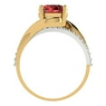 thumbnail image 4 of 1.71 ctw Solitaire with Zirconia Diamond Accents Anniversary Ring for Women | Round Cut Natural Garnet | Hyperallergenic Solid 18K White/Yellow Gold, 4 of 5