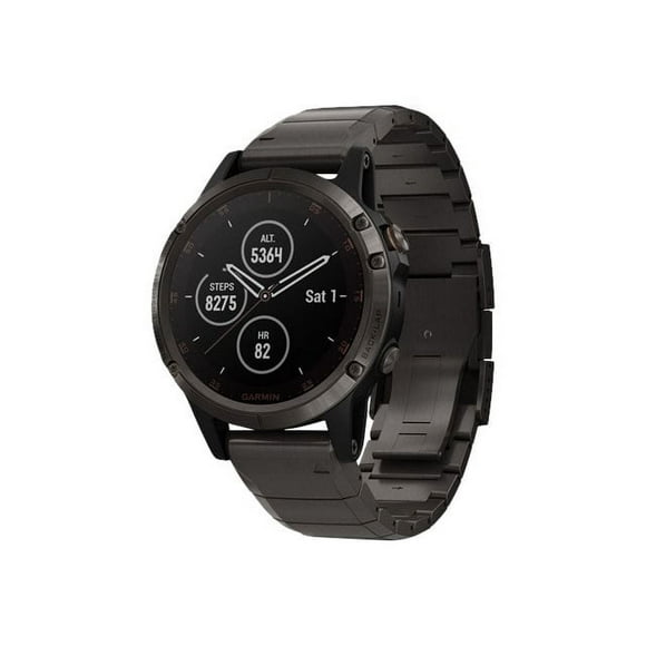 Garmin fenix 5 Plus Sapphire - GPS/GLONASS/Galileo watch - hiking, cycle, golf, running, swimming 1.2" - band size: 6.54 in - 9.53 in
