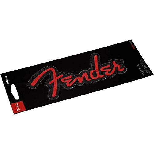 Fender™ Logo Sticker, Red Glitter