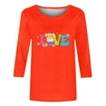 thumbnail image 4 of Xihbxyly Hauts Décontractés pour Femmes T-shirt Imprimé Col Rond de Pâques Manches 3/4 Col Rond Chandail Tendance à Petit Prix, 4 of 5
