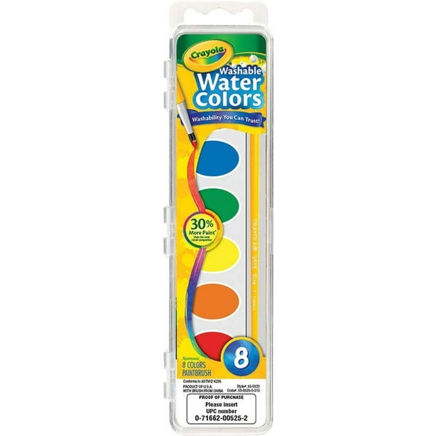 Crayola Washable Watercolors, Paint Set For Kids,
