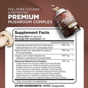 Nutrivein Mushroom Complex Supplement Cordyceps Capsules - 2600mg - 120 Capsules
