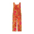 thumbnail image 4 of Women's Casual Jumpsuits Wide Leg Boho Printed Pattern V Neck Office Business Fashion Short Sleeve Summer Dress Multicolor XXL, 4 of 5