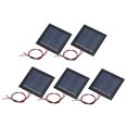 thumbnail image 1 of Uxcell 5 Pcs 2V 0.26W 130mA Mini Paneles Solares, Pequeño Panel Solar Policristalino con 2 Cables para Kits de Materiales de Juguetes Eléctricos DIY, 54mm x 54mm, 1 of 6