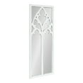 thumbnail image 1 of Kate and Laurel Dutchess Farmhouse Wood Framed Windowpane Arched Mirror, 14 x 36, White, Decorative Mirror with Window Inspired Fretwork Overlay for Rustic Home Decor, 1 of 8