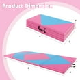 thumbnail image 3 of Costway Folding Gymnastics Mat 8' x 4' x 2'' PU Leather Tumbling Exercise Mat Yoga Gym Pink+Blue, 3 of 10