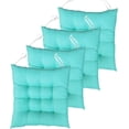 thumbnail image 1 of Nvzi Juego de 4 cojines para sillas de interior con mechones sólidos y cuadrados, con lazos, color azul lago, 45,7 x 45,7 x 7,6 cm, 1 of 3