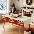 thumbnail image 4 of Nanqianyi Vintage Poinsettia Christmas Rectangle Tablecloth,52x70 Inch,Waterproof Stain Resistant Table Cover For Party Decoration, 4 of 7