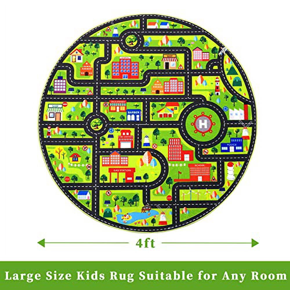 LingStar Kids Rug for Playroom Non Slip Kids Play Mat Car Rug Road and Traffic Carpet Super Soft Thick Road Traffic Play Mat for Nursery Bedroom Boys Room Classroom