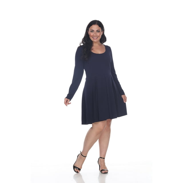 White Mark Robe Patineuse à Manches Longues Jenara pour Femmes
