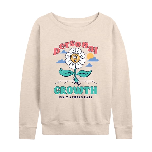 Instant Message - Personal Growth Isn't Always Easy - Women's Lightweight French Terry Long Sleeve Shirt