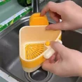 thumbnail image 2 of Yellow Kitchen Sink Corner Drain Basket with One-Touch Lid - Vacuum Suction Cup Mount, Double-Layer Separation for Food Waste Filtering, Removable Drain Net & Multi-Purpose Storage - No-Tool, 2 of 6