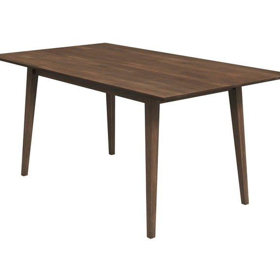 Mid-century Modern Dining Table, Rectangular Solid Wood, 4 - 6 Seats, Brown Stained Finish With Beveled Edges Seats 6,