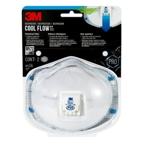 3M 8511, N95 Respirator, White, Cool Flow Valve, 2 Masks