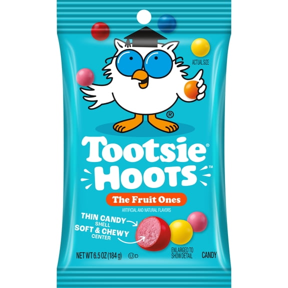 Tootsie Hoots Fruit Chewy Candy 6.5 oz Bag, Allergy-Friendly
