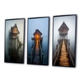 thumbnail image 3 of Designart "Misty Lake Scene Wooden Lakehouse" Lakehouse Framed Wall Art Set Of 3 - Blue Lake House Frame Gallery Wall Set For Home Decor, 3 of 6