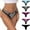 Gre-Sti-Pur-Pin-Bla, variant on Charmo Women's Plus Size Cotton Panties Soft Hipster Lace Thong for Lady Packs of 5