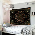 thumbnail image 4 of DaShan Boho Floral Mandala Tapestry Wall Hanging,Black Green Hippie Backdrop for Bedroom Living Room Dorm,60"Wx50"L, 4 of 5