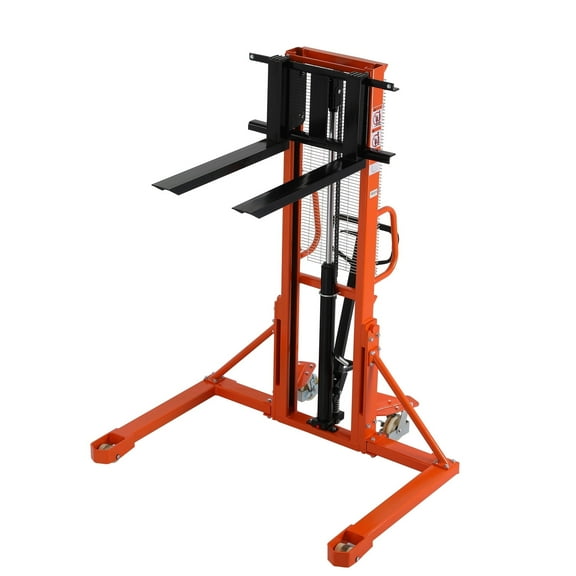 Tory Carrier Manual Pallet Stacker Forklift W/ Straddle Legs & Adjt. Forks 1100lb Load Capacity
