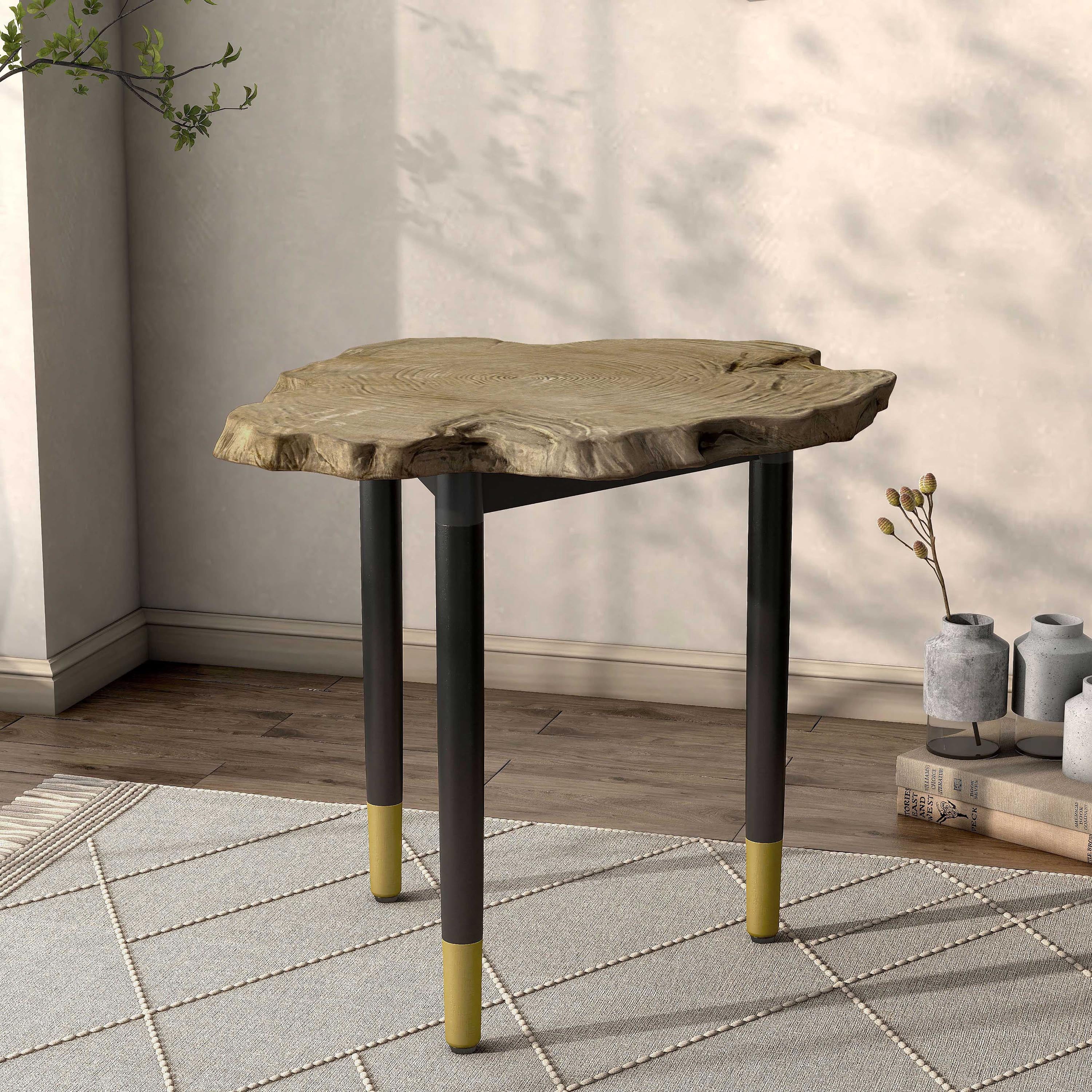 Furniture of America Modu Solid Wood Black Indoor End Table Base Legs