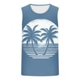 thumbnail image 4 of Sky Light Blue Mens Hawaiian Camisole Tank Tropical Vests Loose Fit Tops Vest for Mens Sleeveless Crew Neck Track Athletic Beach Brunch Running Fall Summer Vest 2025 Clothing L, 4 of 4