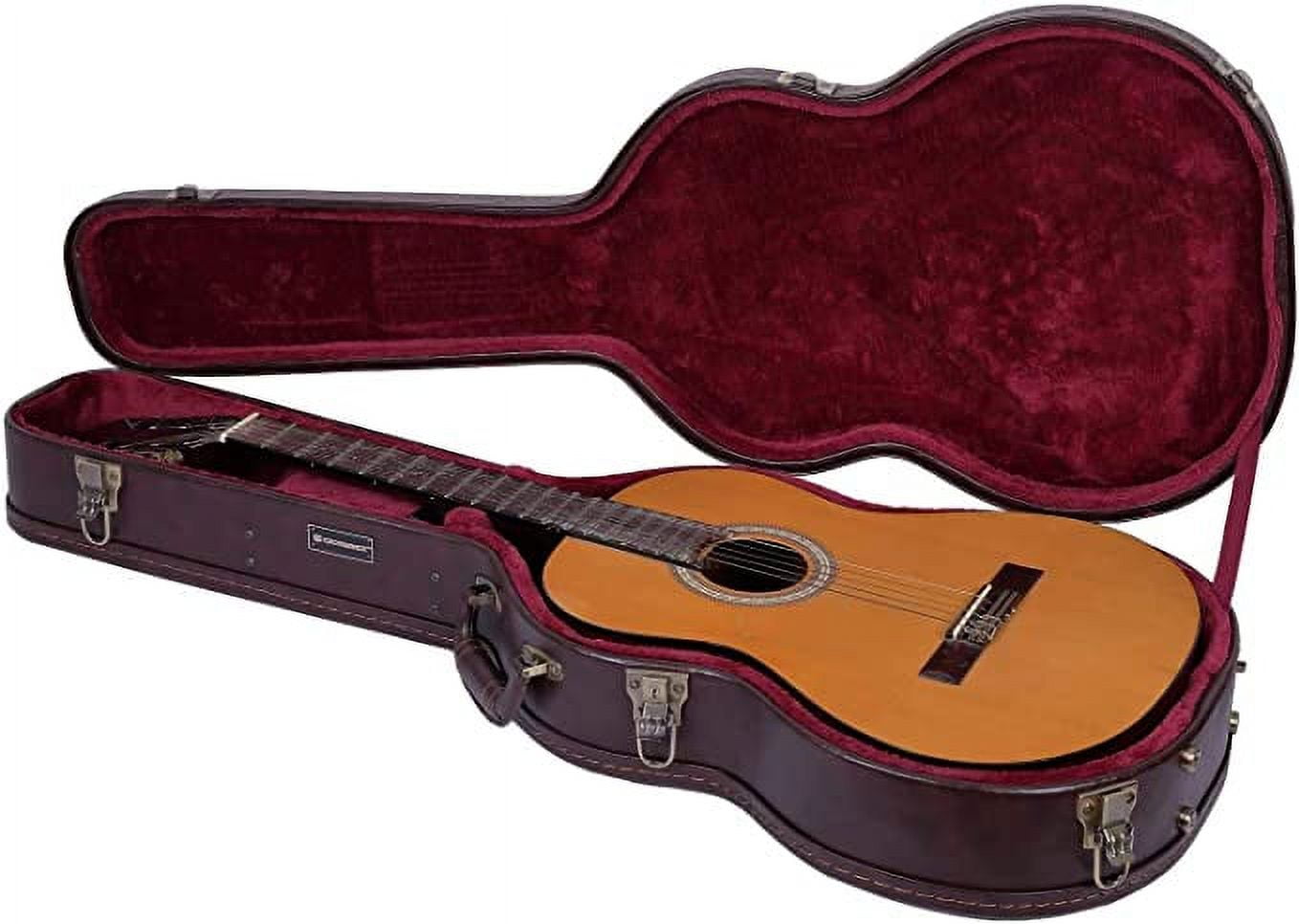 Crossrock Deluxe Wooden Classical Guitar Case, Arch-Top Hard Shell, Full Size 4/4