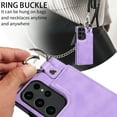 thumbnail image 6 of Cowithday for Samsung Galaxy S23 Ultra Case with Card Slots, PU Leather Protective Shockproof Case with Ring Buckle, Magnetic Clasp Kickstand Cover for Women Men for Galaxy S23 Ultra - Purple, 6 of 10