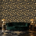 thumbnail image 3 of Peel and Stick Wallpaper Graceful Ginkgo Leaves Vines Metallic Gold Dark Wall Mural 17.7in x 9.8ft Self Adhesive Removable Wall Paper Renter Friendly Wallpaper for Nursery Bedroom Cabinets, 3 of 8