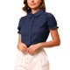 thumbnail image 4 of INSPIRAR CHIC Blusas de Algodón con Cuello Peter Pan y Botones Vintage para Mujeres Chic Azul Oscuro 2XL, 4 of 6
