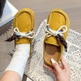 thumbnail image 5 of HomeDM Women's Loafer Shoes Cute Closed Round Toe Comfortable Slip On Casual Flat Walking Shoes, Yellow Size 7, 5 of 8