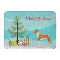 Basenji Merry Christmas Tree Machine Washable Memory Foam Mat