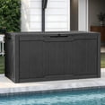 thumbnail image 6 of Uforic 100 Gallon Lockable Resin Outdoor Storage Deck Box, Uforic Multipurpose Storage Chest for Patio Accessories Garden Tools Daily Essentials, Weather Resistant, Black, 6 of 10
