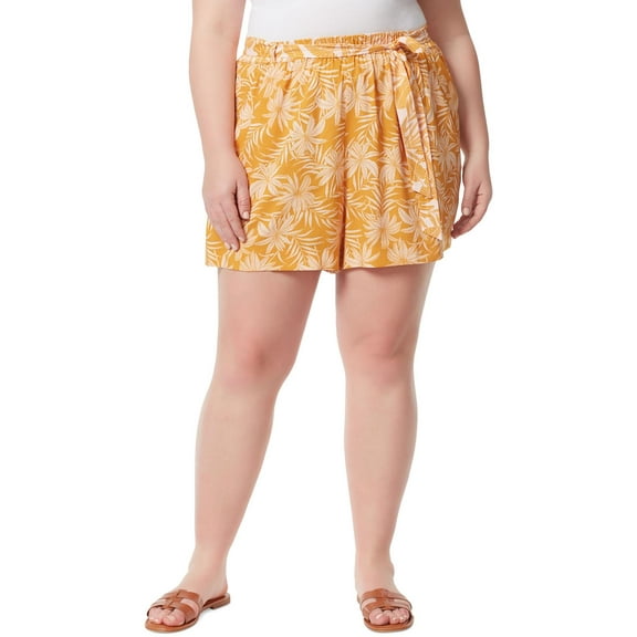 Jessica Simpson Womens Plus Ellgown Printed Belted Flat Front