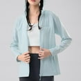 thumbnail image 3 of Économies d'Automne! Veste de Protection Solaire à Manches Longues pour Femmes srobpty, Veste de Sport Décontractée à Capuche à Manches Longues avec Fermeture Éclair, Haute Élasticité, Bleu Clair, G, 3 of 4