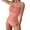 Pink, variant on Staron Women's Solid Color Backless Strap Swimsuit One Piece Square Neck High Cut Bathing Suit for Beach Vacation Pool, S