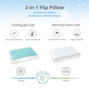 MLILY USA EGOHOME Single Cooling Gel Bed Pillow, Memory Foam Pillow, Standard Queen, Blue, Cooling… — $39.99 (42% off)