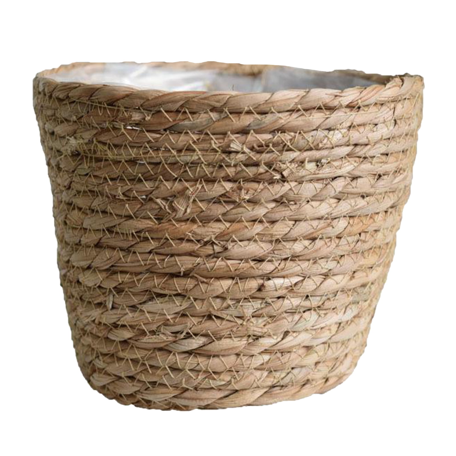 WIVAYE Seagrass Basket Planters,15 x 11cm Plant Basket with Liner Decorative Plant Pots Plant Containers Storage Basket for Indoor Outdoor
