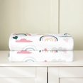 thumbnail image 4 of Kawaii Rainbow Throw Blanket, Cartoon Clouds Blanket, Colorful Sky Hand Drawn Fleece Blanket 40X50 Inch, Yellow Blue Love Pattern Fuzzy Blanket for Girls Kids Boys, Warm Home Room Decor, 4 of 5