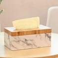 thumbnail image 2 of 3X Rectangular Marble PU Facial Grain Tissue Box Cover Napkin Holder Paper Towel Dispenser Container for Home Decor, 2 of 6