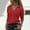 Red, variant on Women's Trendy Collar Tunic Tops Solid Casual Long Sleeve V Neck Shirts Slim Fit Petite Lightweight Pullover Tees Gray S