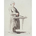 thumbnail image 2 of Edmé Bouchardon 12x14 Gold Ornate Wood Frame and Double Matted Museum Art Print Titled - The Apple Merchant (1698 - 1762), 2 of 4