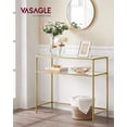 thumbnail image 2 of VASAGLE Mesa de Consola, Mesa de Entrada, Marco de Metal, Extremo del Sofá, Tablero de Vidrio Templado, Patas Ajustables, para Salón, Entrada, Pasillo, Dorado y Transparente, 2 of 5